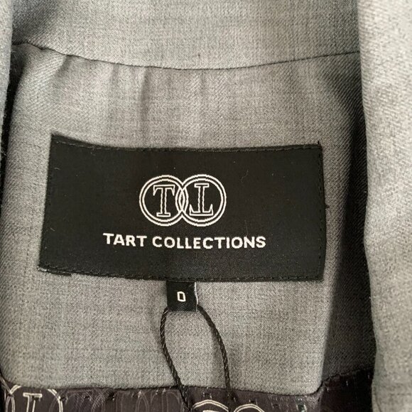 Tart Collections Wool Blend Lamb Leather Trim Fitted Blazer Jacket New - Picture 13 of 16